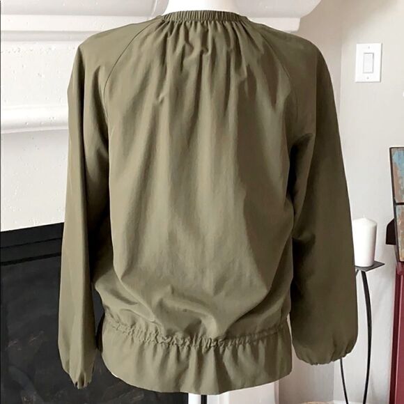 NWOT Zara Olive Green Earthy Drawstring Jacket XS Relaxed Lightweight Retro - Picture 6 of 7